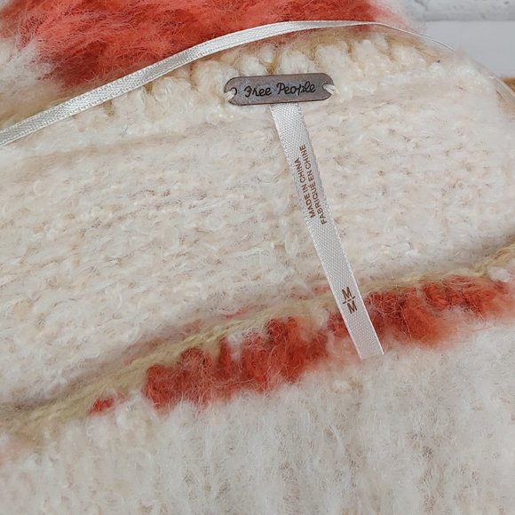 'FREE PEOPLE' 'EMERSON' ROMANC PATTERN~SLEEVE V-LINE HEATHER SWEATER - Picture 8 of 16